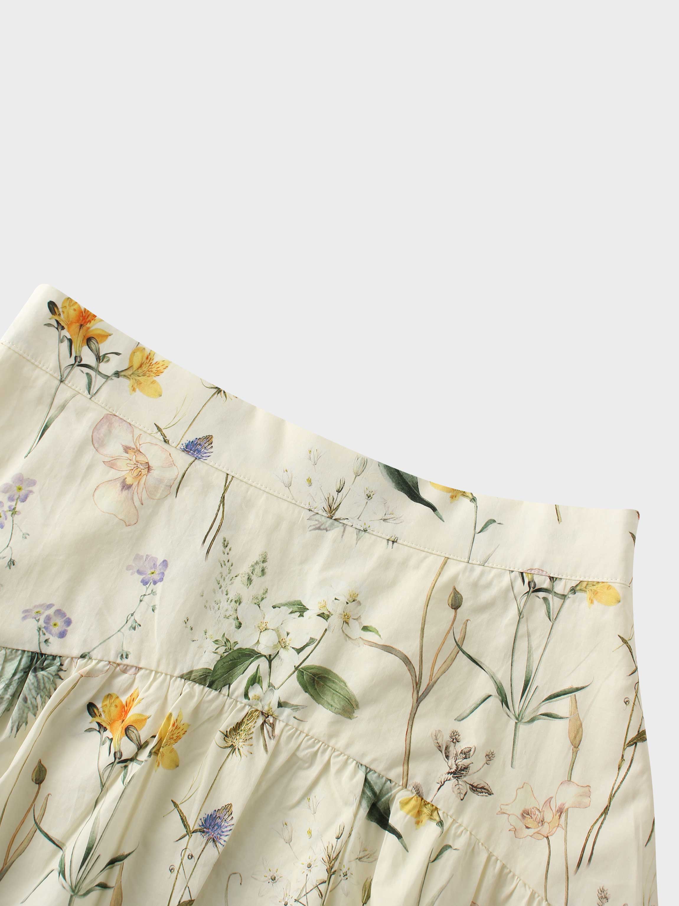 Yoke Floral Skirt-Vintage Floral