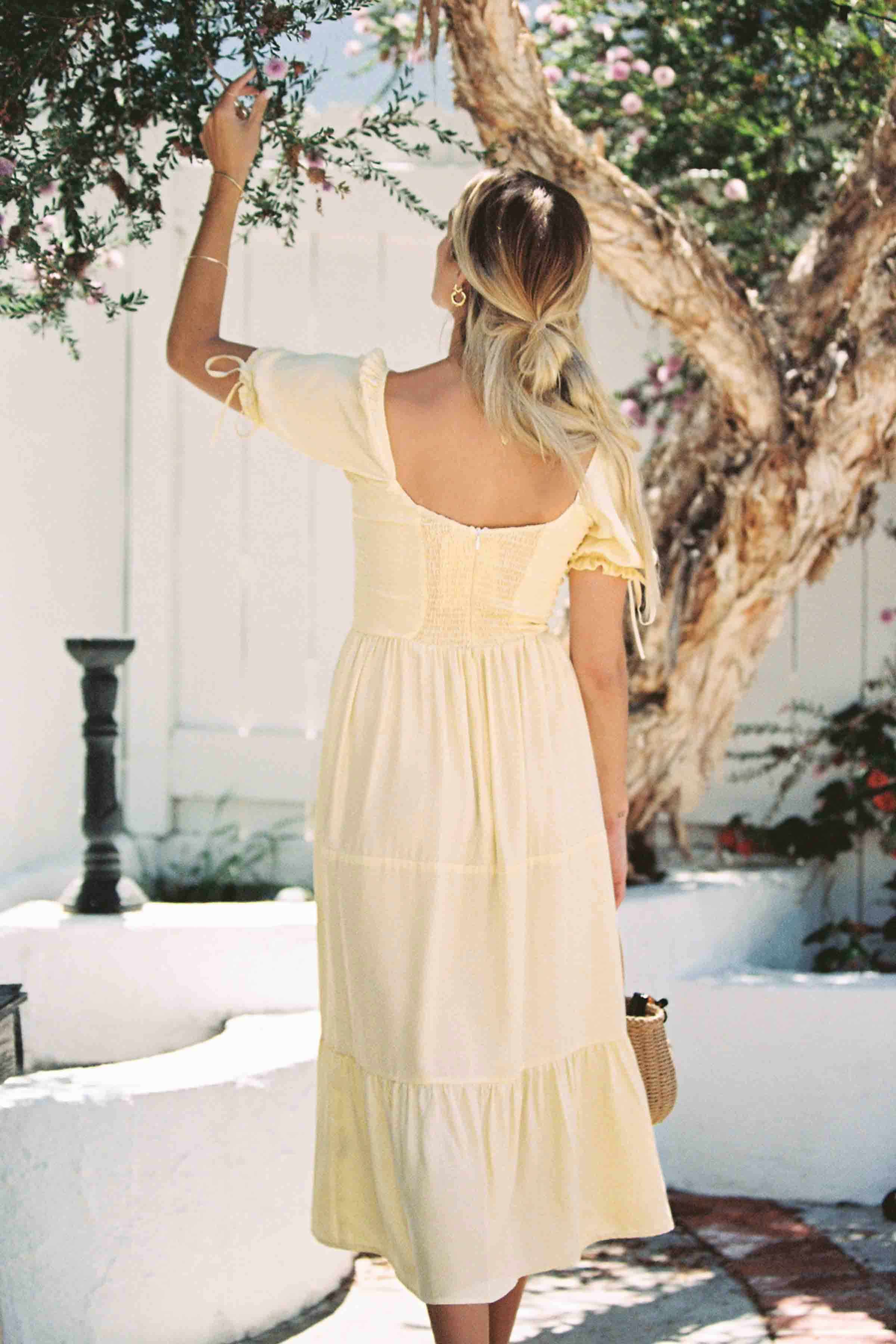 Canyon Dress | Soft Yellow | Silk dress